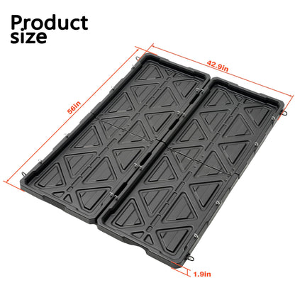 KOKSHELY Truck Bed Slide Out Cargo Tray, 56" L x 42.9" W Size Slide-Out Truck Bed Organizer Tray for 5’+Long Beds, Sliding Truck Organizers and Storage Tray with Open Hooks & Elastic Cargo Net