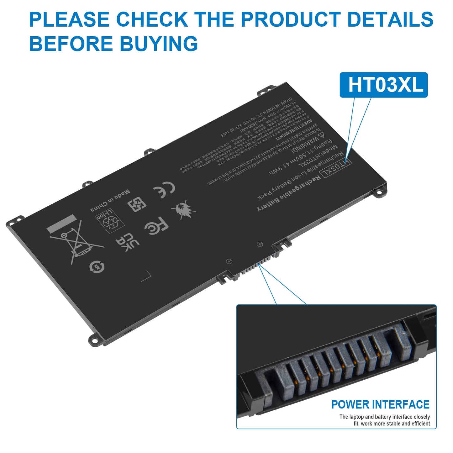 TREE.NB HT03XL L11119-855 Laptop Battery Replacement for HP Pavilion 14 15 17 15-CS 15-DA 15-DB 15-DW Series 15-CS0053CL 15-DW0033NR 15-DA0014DX HT03041XL L11421-542 L11421-2C2 HSTNN-UB7J HSTNN-DB8R