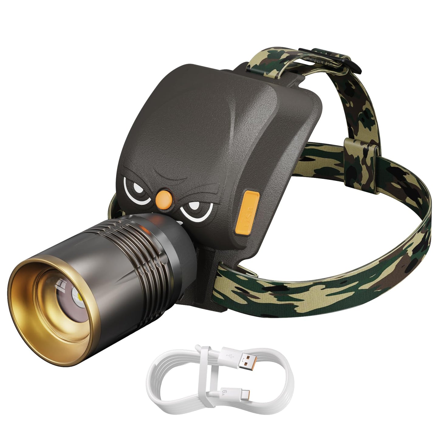 MAXME100 Rechargeable Headlamp High Lumens, Super Bright Headlamp with 600m Beam Distance, 5700K Zoomable Spotlight Floodlight for Search, Rescue, Construction Work, Outdoor use, Emergencies, Gift