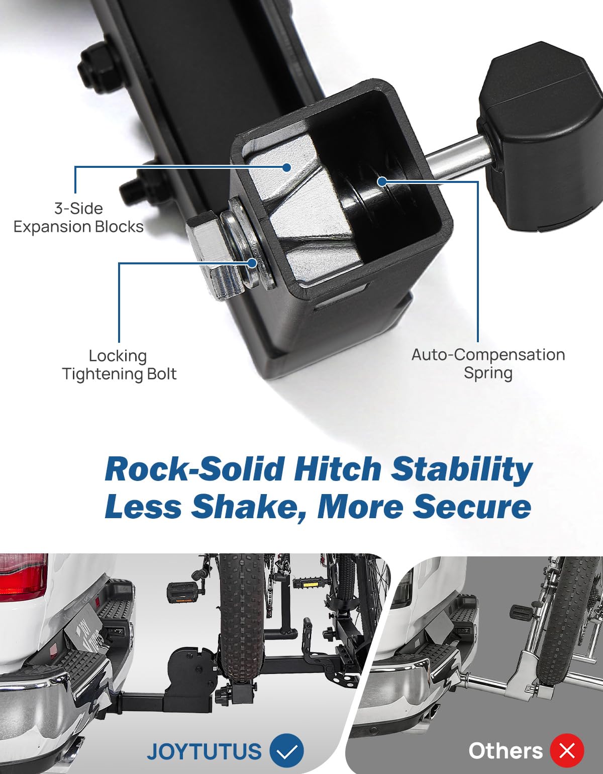 JOYTUTUS Hitch EBike Rack with Ramp for 2 E-Bikes, 200 LBS Capacity Electric Bike Rack for Cars SUVs Trucks, Easy Tilting Foldable Bike Carrier Platform Mount for 2" Receiver, Fits up to 5" Fat Tire