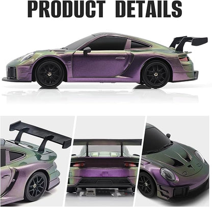 RC Drift Car 1:24 4WD Remote Control Cars Vehicle with LED Light2.4GHz 20KM/H High Speed RC Cars with Two Batteries &amp Drifting Tires Racing Sport Toy for Adults Boys Girls Kids
