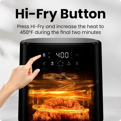 Chefman Air Fryer - 4 QT Compact Airfryer with Hi-Fry Technology for Extra Crisp Meals - Black
