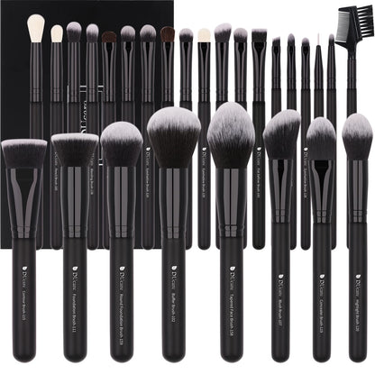 DUcare Makeup Brushes Set Professional 27Pcs Makeup Brushes Premium Synthetic Kabuki Foundation Blending Face Powder Blush Concealers Eye Shadows Make Up Brushes Kit White