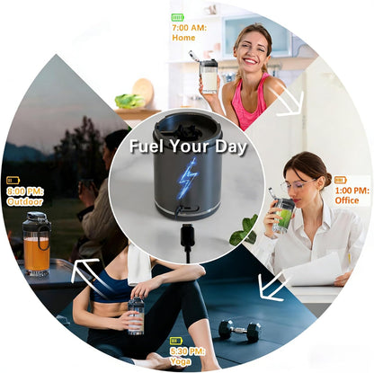 Skiennix Personal Blender - Portable Smoothie Maker with 4 Programs | Cordless USB-C Rechargeable, 18 oz