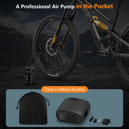 PESEIL Tire Inflator Portable Air Compressor, 28 Cylinders 12V Air Compressor, 140W Auto Shut-Off with LED Light 150psi Pump, Portable Air Compressor for Car Tires, Bicycle, Moto, Ball etc.