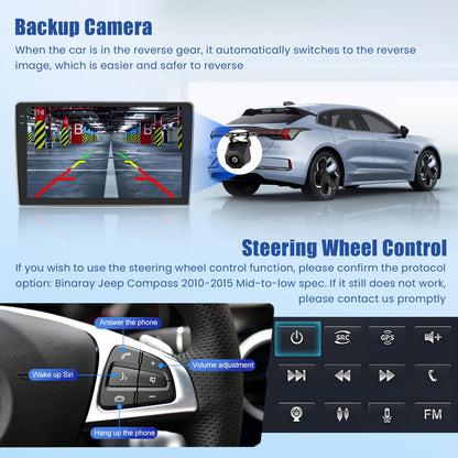 5Ghz WiFi [4G+128G] Android 15 Car Radio for Jeep Compass Patriot 2010-2016 Car Stereo with Wireless Carplay/Android Auto, 10 Inch HD Touch Screen with GPS Bluetooth FM/RDS EQ SWC