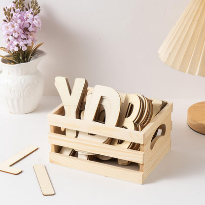 Set of 3 Rustic Wooden Nesting Crates with Handles, Decorative Wood Crates, Crate Box Wooden Storage Box for Kitchen, Office, Bedroom, Closet, Rustic Country Decor(Large Size 13.4x9.8x6.7 in)