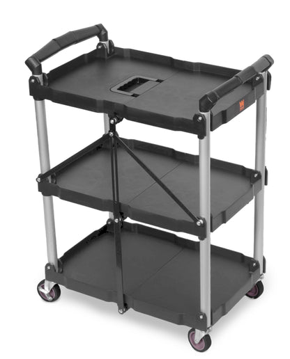 Wen Compact Foldable Service Utility Cart, Three Tier with 165-Pound Capacity (73065)