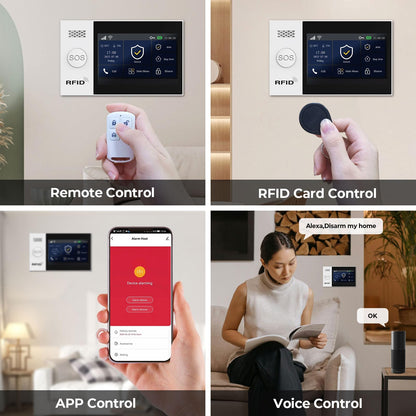 PGST Home Security System, Home Alarm System Wireless Touch Screen Motion Detection, Door and Window Alarms for Home, Wireless Siren, Remotes, Phone App, for Villa Home Apartment