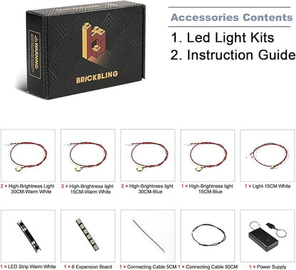BrickBling LED Light Kit Compatible with Lego Jaws Creative Lighting Compatible with Lego 21350-No Bricks (Classic Version Light)