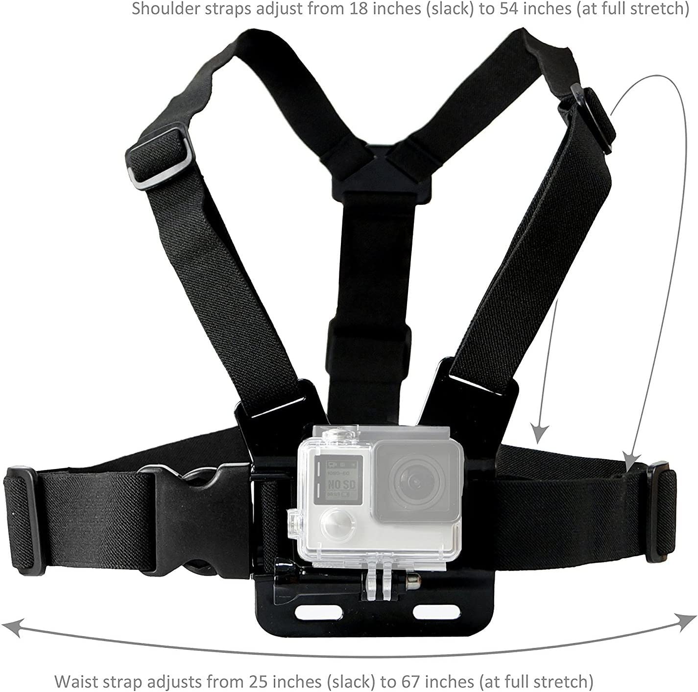 VVHOOY Universal Action Camera Accessories Bundle Head Chest Strap Mount/Selfie Stick/Floating Hand Grip Compatible with Dragon Touch/AKASO EK7000 Brave 4 5 6 7 LE V50X/GoPro Hero 13 12 11 10 9 8 7