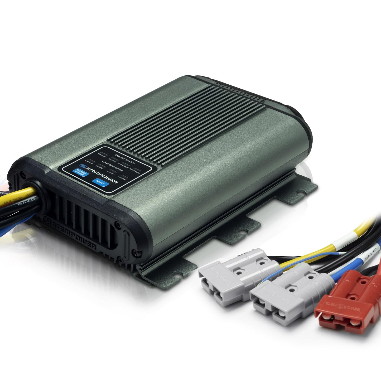 ATEM POWER 25A 12V DC to DC Battery Charger with Anderson Plug Reverse Charge MPPT for AGM, Gel, Calcium, Lead Acid, LiFePO4 Batteries of 4WDs, RVs, Campers, Trailers Multi-Protection On-Board Charger
