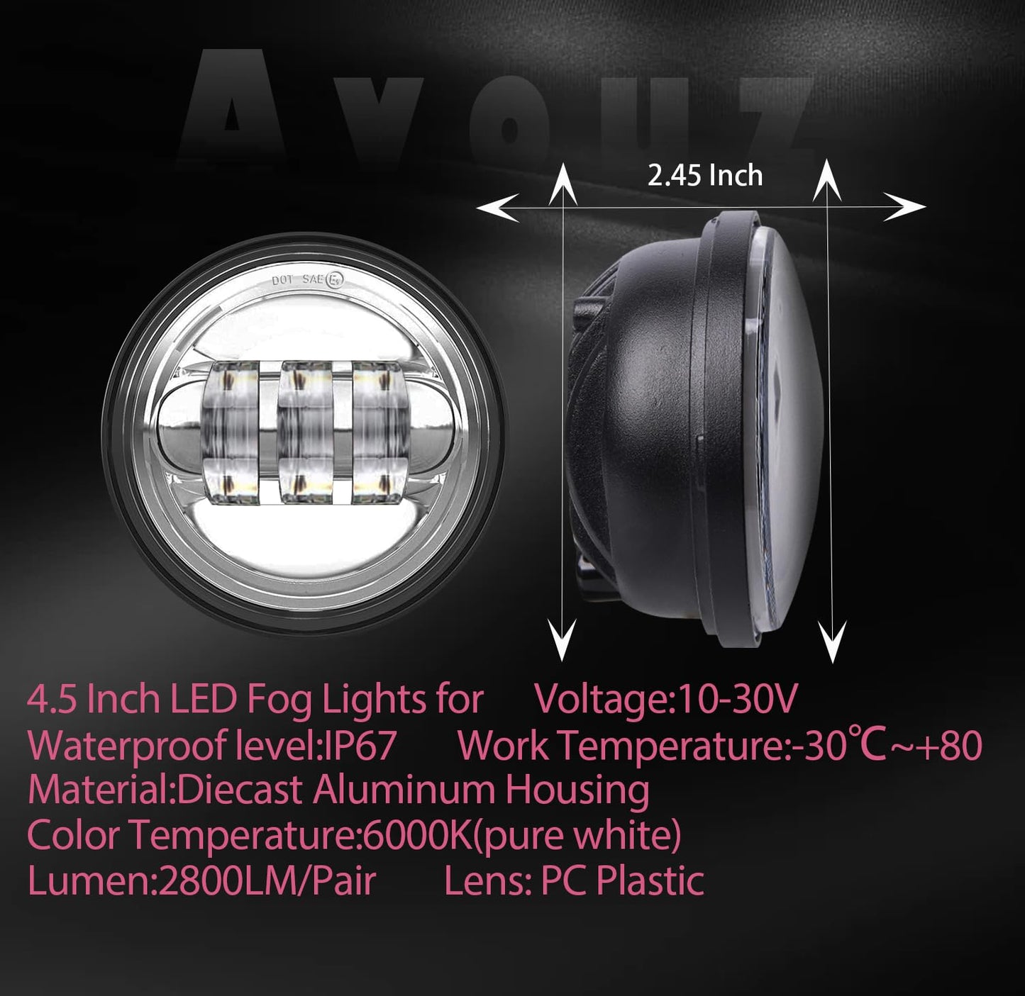 7 inch LED Motorcycle Headlights 4.5" Fog Passing Lights DOT Kit For Harley Davidson Road King Touring FatBoy Street Glide CVO Tri Glide Electra Glide Ultra Limited Classic Switchback harley headlight