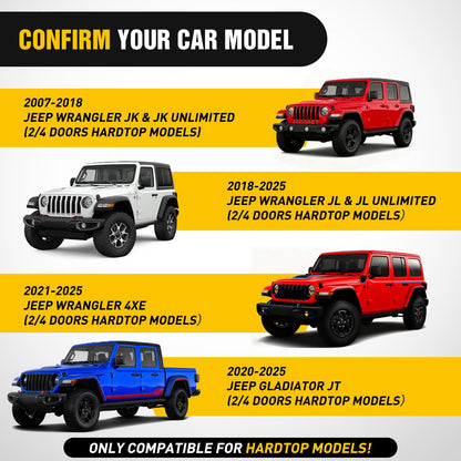 Nilight 300LBS Roof Rack Cross Bars Compatible with Jeep Wrangler JK JKU 2007-2018 JL JLU 2018-2026 Gladiator JT 2020-2026 Hardtop Models, Adjustable Iron Crossbars for Cargo Carrier Luggage Box Tent
