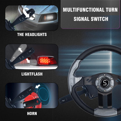 Shu-Ran Golf Cart LED Light Kits for EZGO TXT 1996-2013 Carts (12V), Super Bright Golf Cart Headlight Tail With Turn Signals Kits, Brake Lights, Hazard Light Switch, Horn