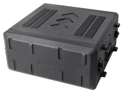 Diandian 4U Rack Case Shallow 16" Depth, 19" Rackmount Flight Case, Watertight Dust-Proof, Shock Mount for Amplifier, Pro Audio, DJ Mixer, Effects with Microphone Compartments