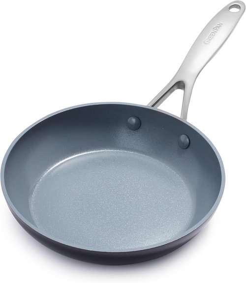 GreenPan Valencia Pro 8" Frying Pan Skillet - Healthy Ceramic Nonstick, PFAS-Free, Induction & Dishwasher Safe, Gray