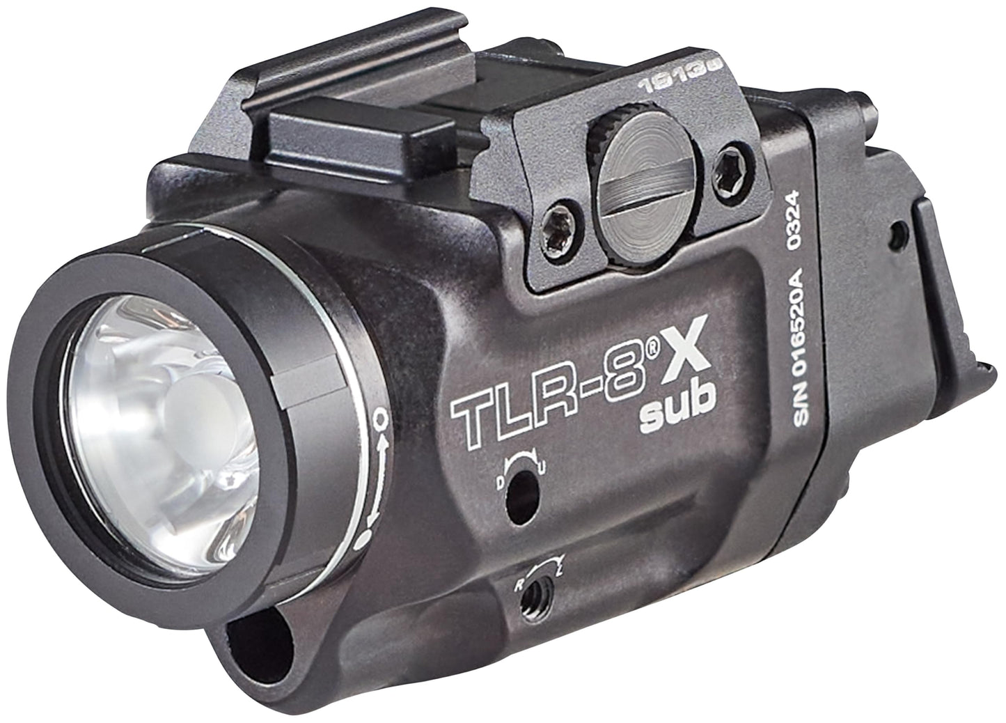 Streamlight 69418 TLR-8 X sub 500-Lumen Rail-Mounted Tactical Weapon Light with Integrated Red Aiming Laser Exclusively for 1913 Short Models Only, Black