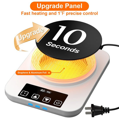 Electric Sourdough Starter Warmer, Upgrade Warming Heating Pad Mat for Sour Dough Starter, Sourdough Heater Proofing Tool for Home Baking with Thermostat Control, Timing, Memory Function (White)