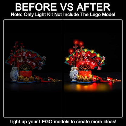Upgraded Led Light Kit Compatible with Lego Good Fortune Building Set RC Version Compatible with Lego 80117 (Model Not Included)