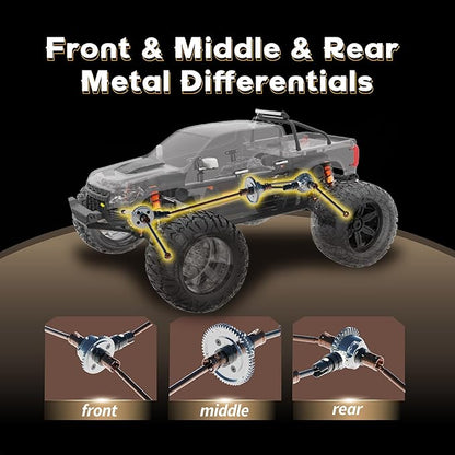 BEEZRC FMT10 1/10 Chevrolet Brushless RC Monster Truck Licensed Chevy Colorado 4x4 RC Truck Off-Road RC Car High Speed 80 km/h Remote Control Car for Adults RS Red/Black (no Battery)