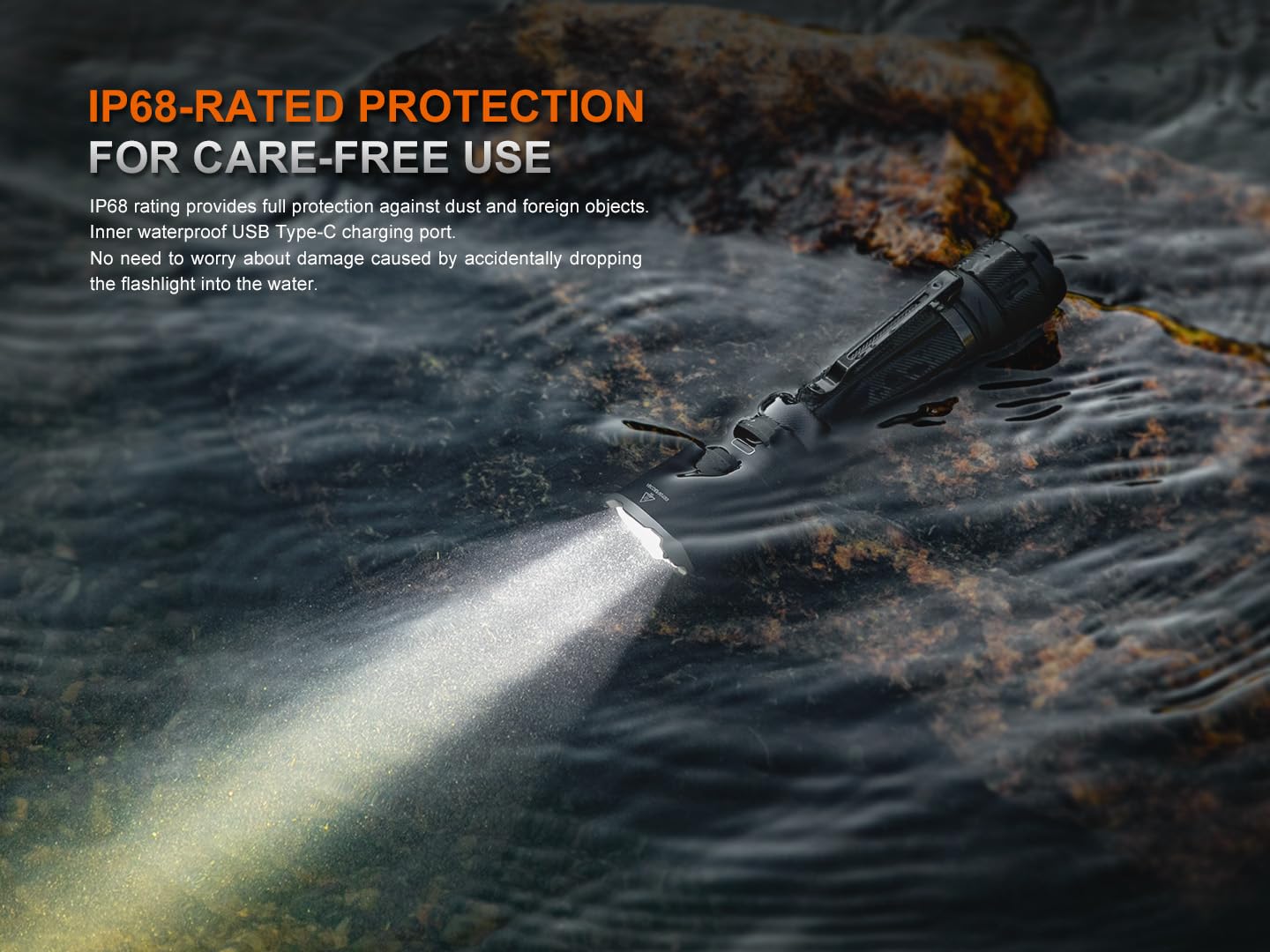 Fenix TK21R Tactical Flashlight, 3600 Lumens High Lumen USB-C Rechargeable Fast Charging Compact Waterproof Single Hand Operation with Lumentac Organizer