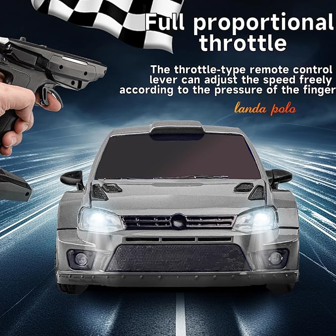 LD2801Pro Mini RC Drift Car 1/28 Scale RTR Remote Control 4WD Racing Cars with Gyro and 4PCS Drift Tires and LED Searchlight for Hobby Gift (Silvery)