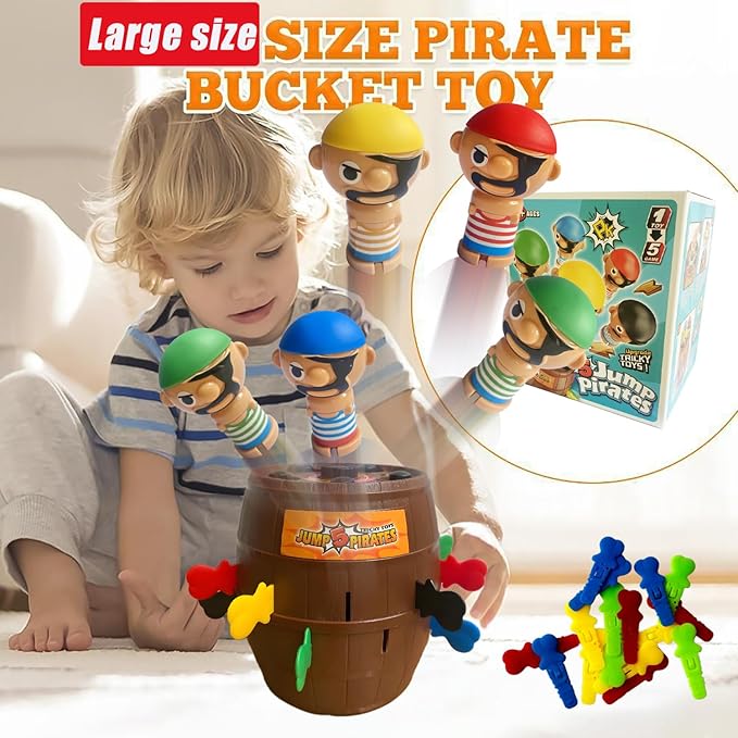 Oversized Pirate Board Game-with 5 Colorful Pirate Figures Fun and Tricky Surprise Toys for Kids Ages 3+ Girls and Boys Toys - 2-4 Players