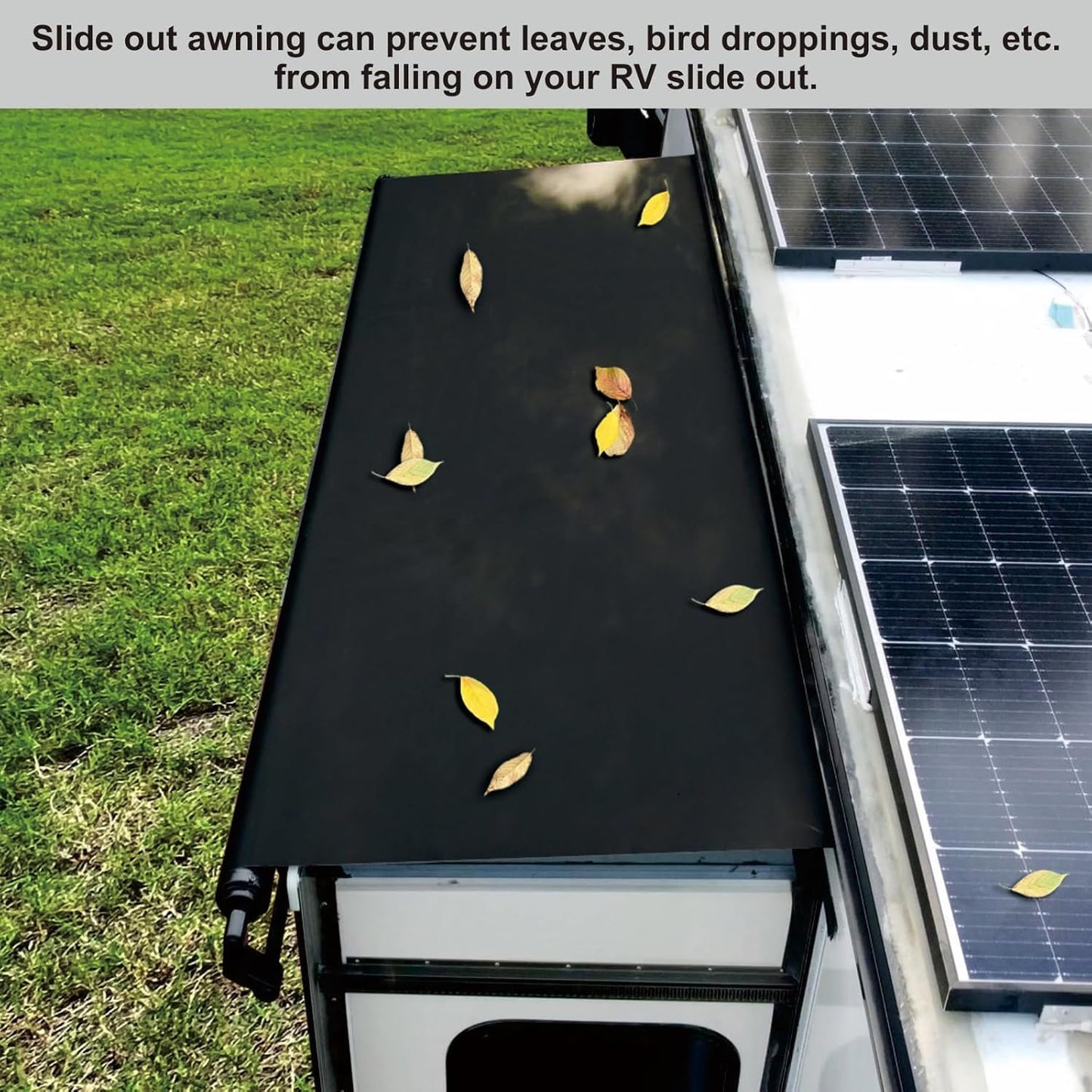 Dulepax RV Slide Out Awning Kit - Modular Camper Awning for RVs, 5th Wheels, Travel Trailers and Motorhomes, Black, 13'3'' (12'7'' Fabric)