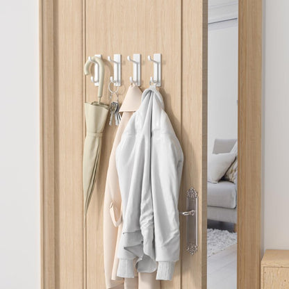 pickpiff Wall Hooks for Coat and Towel: 13LB Strong Adhesive Door Hanger Stick on, White 4 Pack