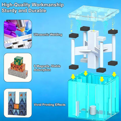 Magnetic Blocks Building Cubes Toys for Kids Ages 3+ 160 PCS Strong Magnetic STEM Sensory Stacking Blocks Educational Learning Toys Birthday Festival Gifts for Boys Girls with Storage Bag