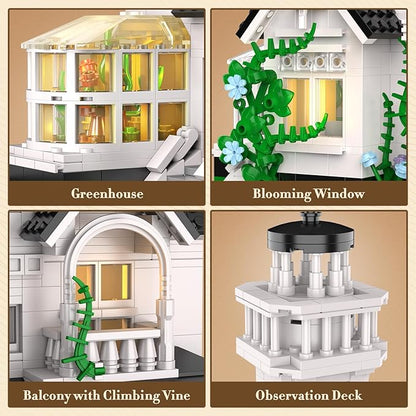 Magic House Building Set Owens House Building Blocks with LED Light Architecture Decor Model Kit Gifts for Adults Teens Age 14+(1162 PCS)