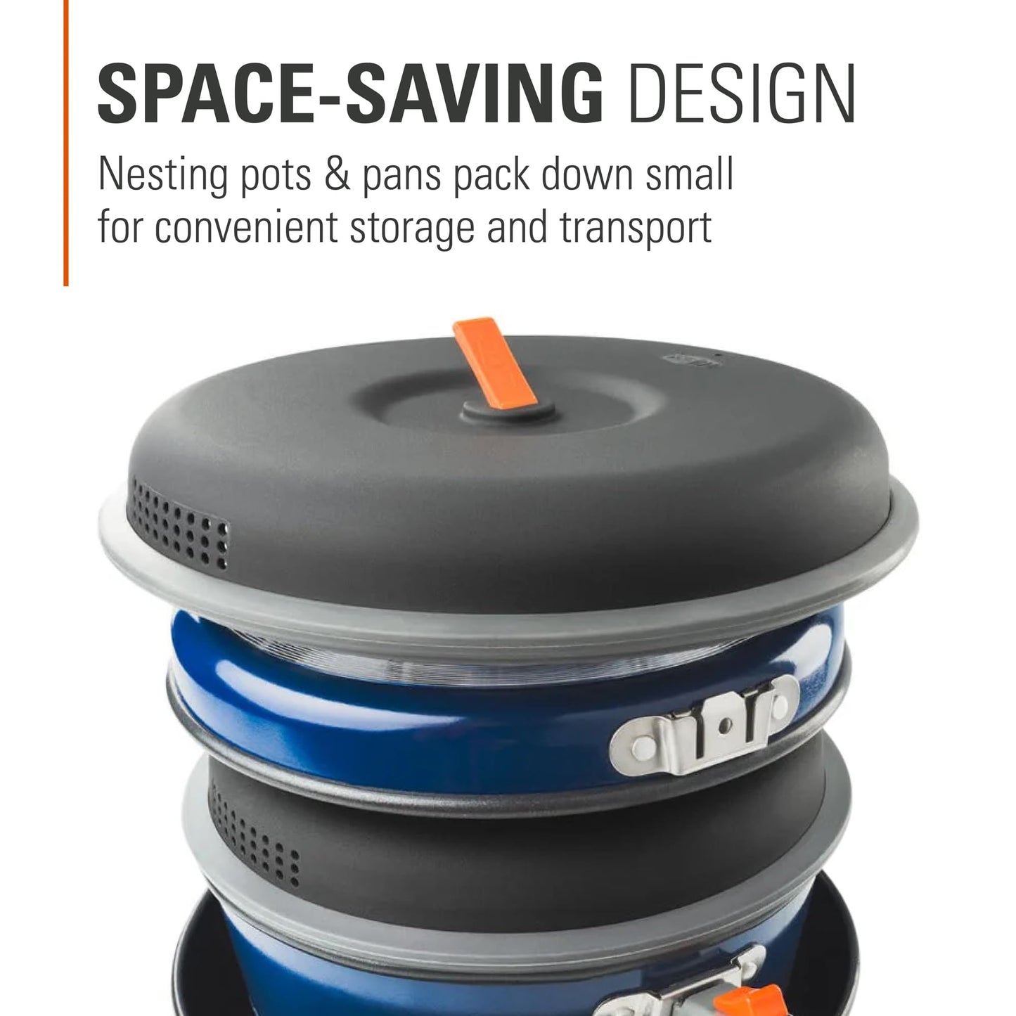 GSI Outdoors Bugaboo Base Camper Medium, High-Efficiency Cookset – Ceramic Non-Stick Coated, Includes 3L & 2L Pots, 8" Fry Pan, Accessories
