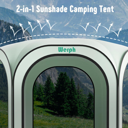 Werph 10x10 Pop Up Screen Tent, Mosquito Net Gazebo, UV Resistant Roof Waterproof Screen Canopy, Quick Setup Outdoor Shelter for Backyard, Patio, Garden, Picnic, Camping and Events, Green