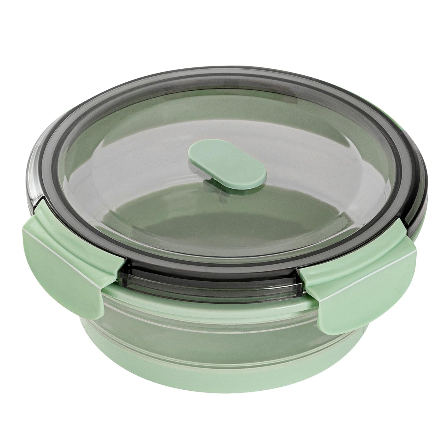 Restaurantware-Fresh Hero 27.2 Ounce Storage Containers, 20 Durable Airtight Food Containers - Microwavable, Freezable, Green Plastic Collapsible Container, Dishwashable, With Vented Lids