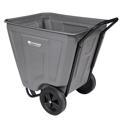ReadySpace Heavy Duty Plastic Transport Cart for Trash and Bulky Items for Commercial or Home Use, 30-Inch W x 48-Inch D x 34-Inch H, 60 Gallon Capacity, 76460GREYRS, Gray