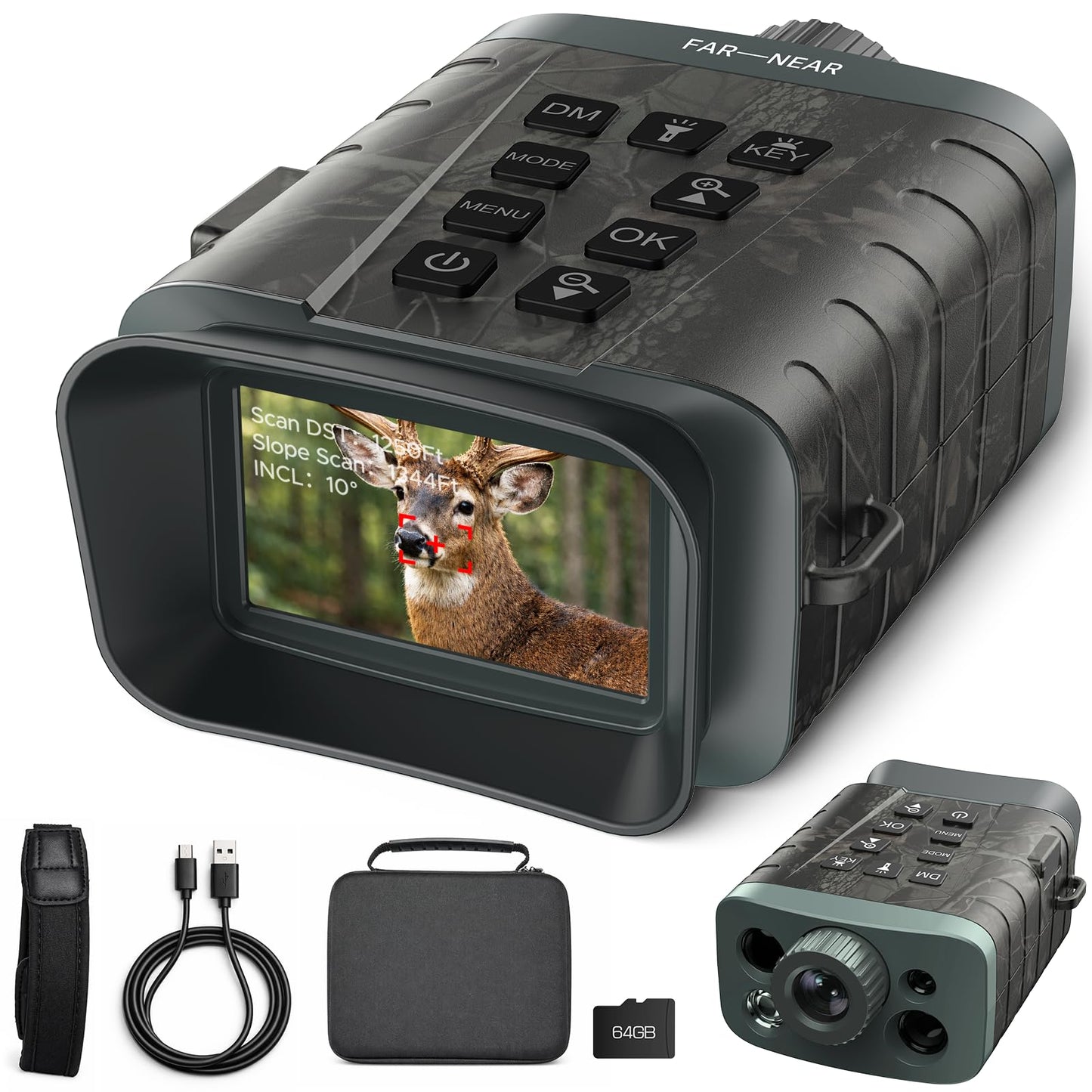 Night Vision Binoculars with 1200Yd Laser Rangefinder, 4K Video & 48MP Photo, 18X Digital Zoom Infrared Night Vision Goggles, 5000mAh Rechargeable for Wildlife Observation, Camping & Night Outdoor Use