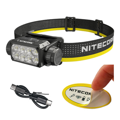 Nitecore HC75 UHE 3000 Lumen USB-C Rechargeable Zoomable Work Headlamp, White and Red Beams for Industrial Work, Night Camping, Hiking, and Hunting, Adjustable Focus with Floodlight and Spotlight