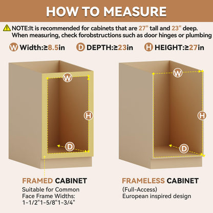 Grehitk Pull Out Spice Rack Organizer for Cabinet (6.5" W x 22.3" D x 25.2" H), Sliding Spice Rack for Kitchen Cabinet, Wood Pull Out Cabinet Organizer for Multi-Use
