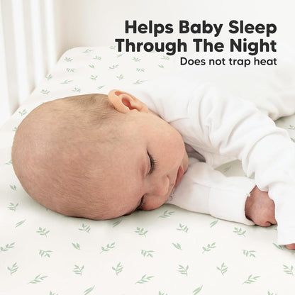 KeaBabies Organic Crib Sheets - 2-Pack Fitted Jersey Cotton Covers for Boys & Girls | Soft & Breathable (52x28, Herb)