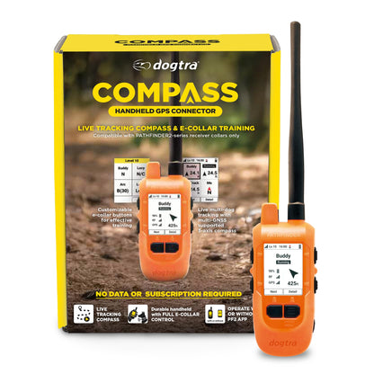 Dogtra PATHFINDER2 Compass Handheld Only - Live GPS Dog Tracking & Training E-Collar Remote (Requires Receiver), Built-in 2" LCD, No Subscription Required, 4 or 9-Mile Range, Expandable to 21 Dogs