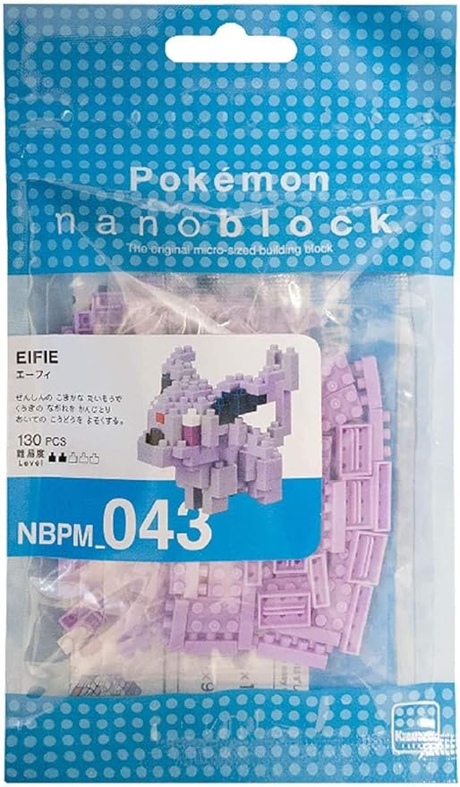 Nanoblocks - 2 Set Bundle - Espeon and Umbreon (Eifie and Blacky in Japan) - Adjustable Pokemon Characters (Japan Import)