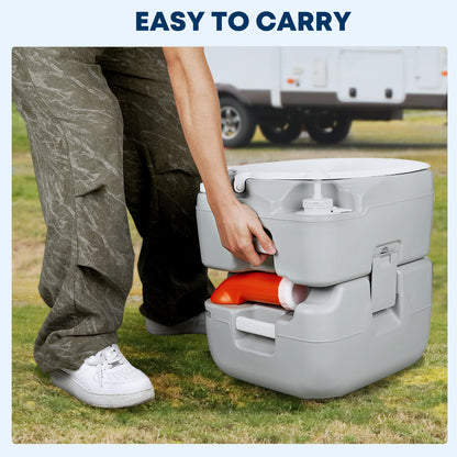 Kohree 5.8 Gal Camping Toilet: Portable Toilet for Adults with Diagonal Elongated Bowl Seat, Large Waste Tank, Leak-Proof Cassette with Level Indicator, RV Travel Porta Potty for Boat Trip Home Use