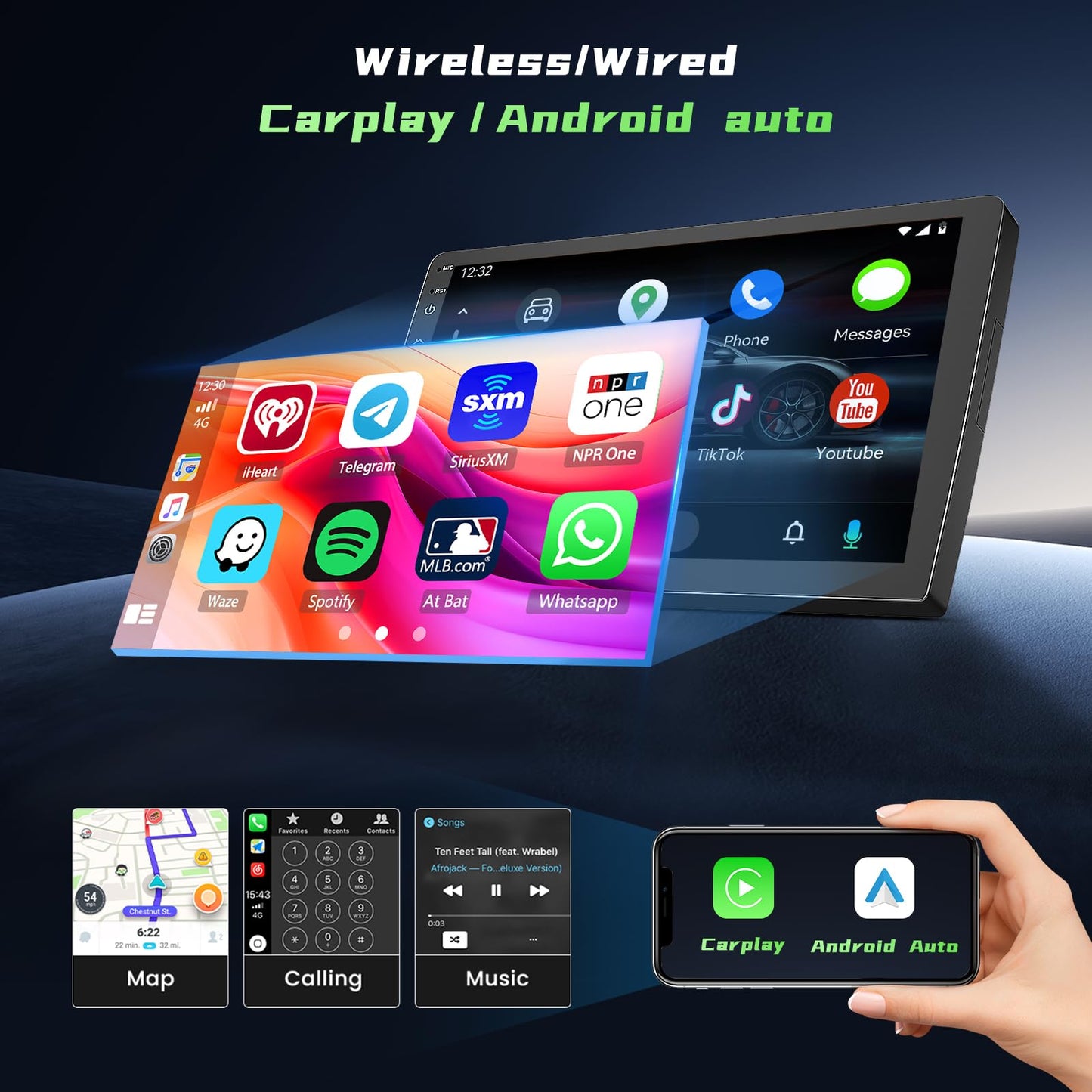 [4Core 64G] Android 15 Car Stereo for Ford Expedition 2007-2014(Manual A/C), Hikity 9'' Touchscreen Expedition Radio Wireless CarPlay Android Auto GPS Mirror Link 5G WiFi Bluetooth FM/EQ Backup Camera
