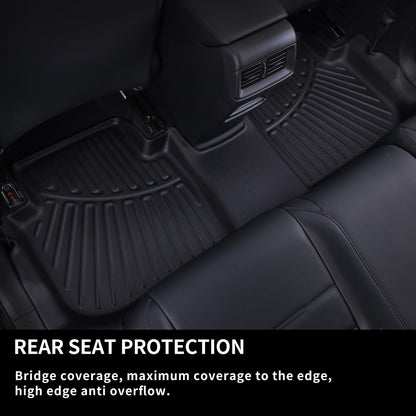 SANBAN-AXE Floor Mats & Trunk mat for 2018-2024 Ford Expedition MAX (Only Fit 8 Seats) (2 Row Bench Seat),TPE All Weather Protection 3 Rows Car Floor Liners with Cargo Liners Accessories