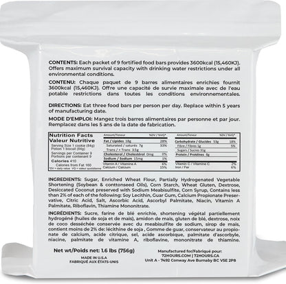 72HRS Food Ration Bar Emergency Rations (20 PACK), 3600 Calories for 72 Hours, 5 Year Shelf Life Emergency Kit Ration Bars for Bug Out Bag Backpack for Survival Kits Supplies and Emergency Food Supply