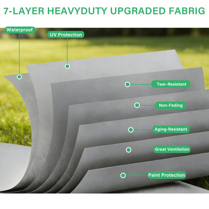 RV Cover, Travel Trailer, Lightweight Waterproof Camper Cover with Tire Covers, Tongne Jack Caps, Windproof Straps Winter Campsite,All-Weather Protection (13-16FT Fiberglass Travel Trailer Cover)