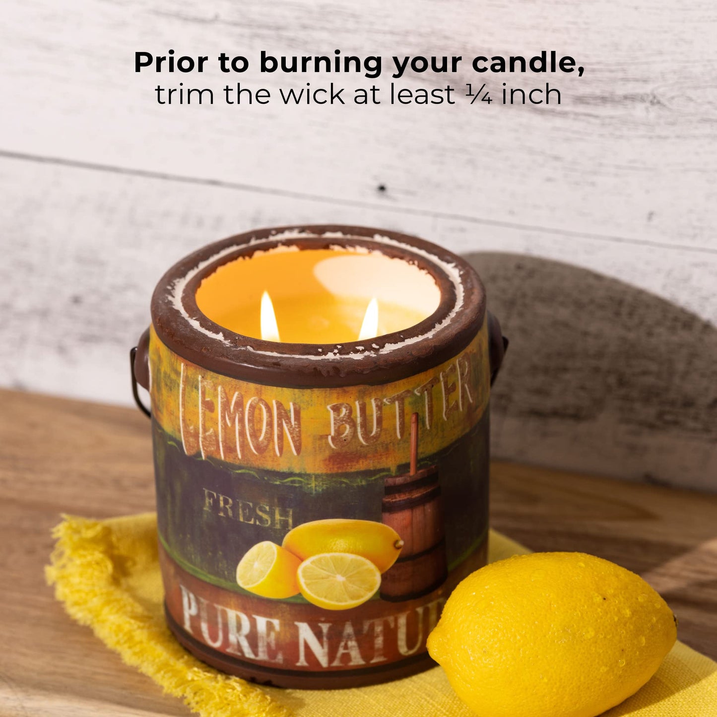 A CHEERFUL GIVER 95hr 20oz Scented Candle - Lemon Butter - Multi-Wick Glass Candle - Gifts For Men and Women