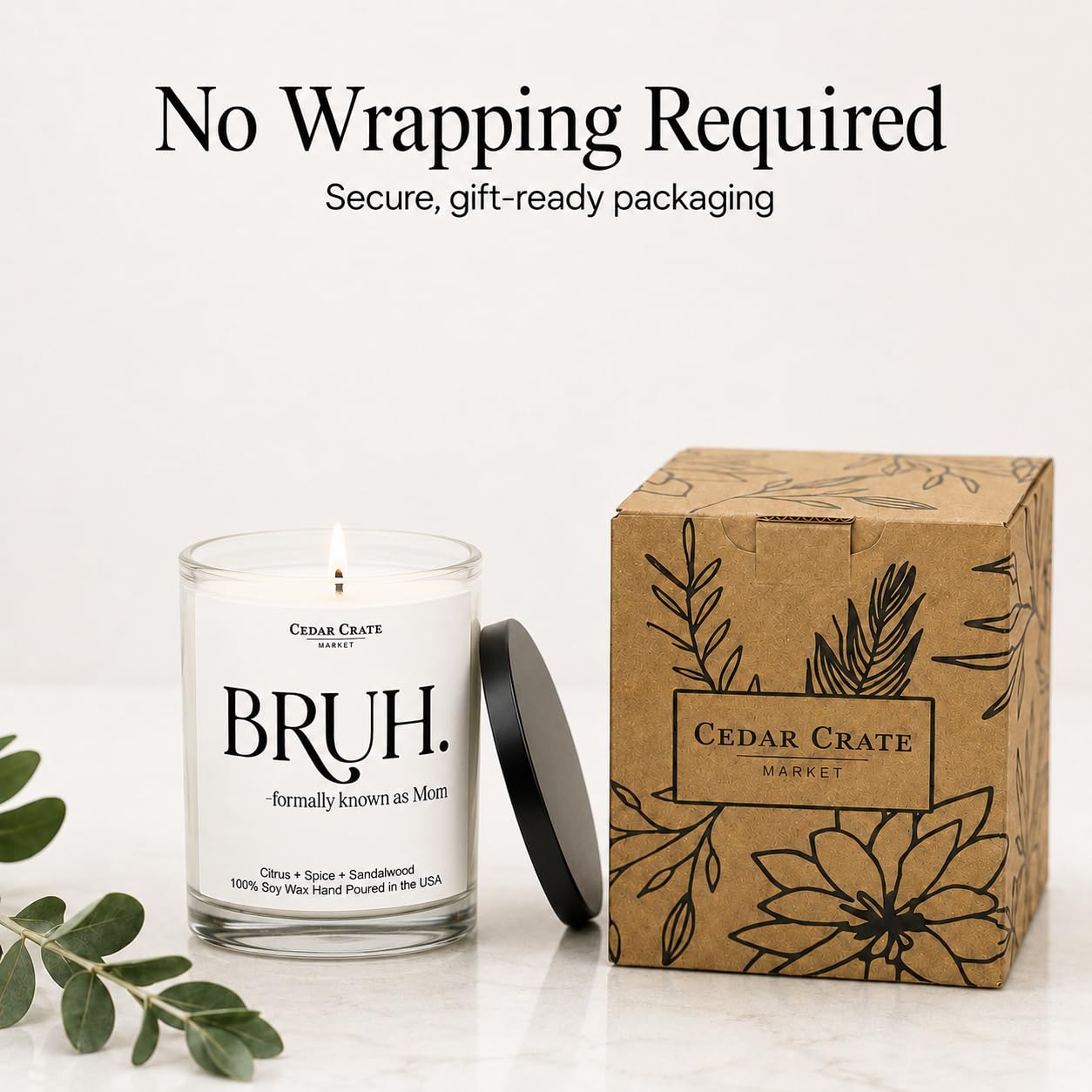 Mom Gifts - Mothers Day Gifts from Son, Daughter, Children - Bruh Formally Known as Mom Scented Candle | Funny, Cool Present for Women Birthday Unique, Best Mother Ever, Wife Gift Ideas
