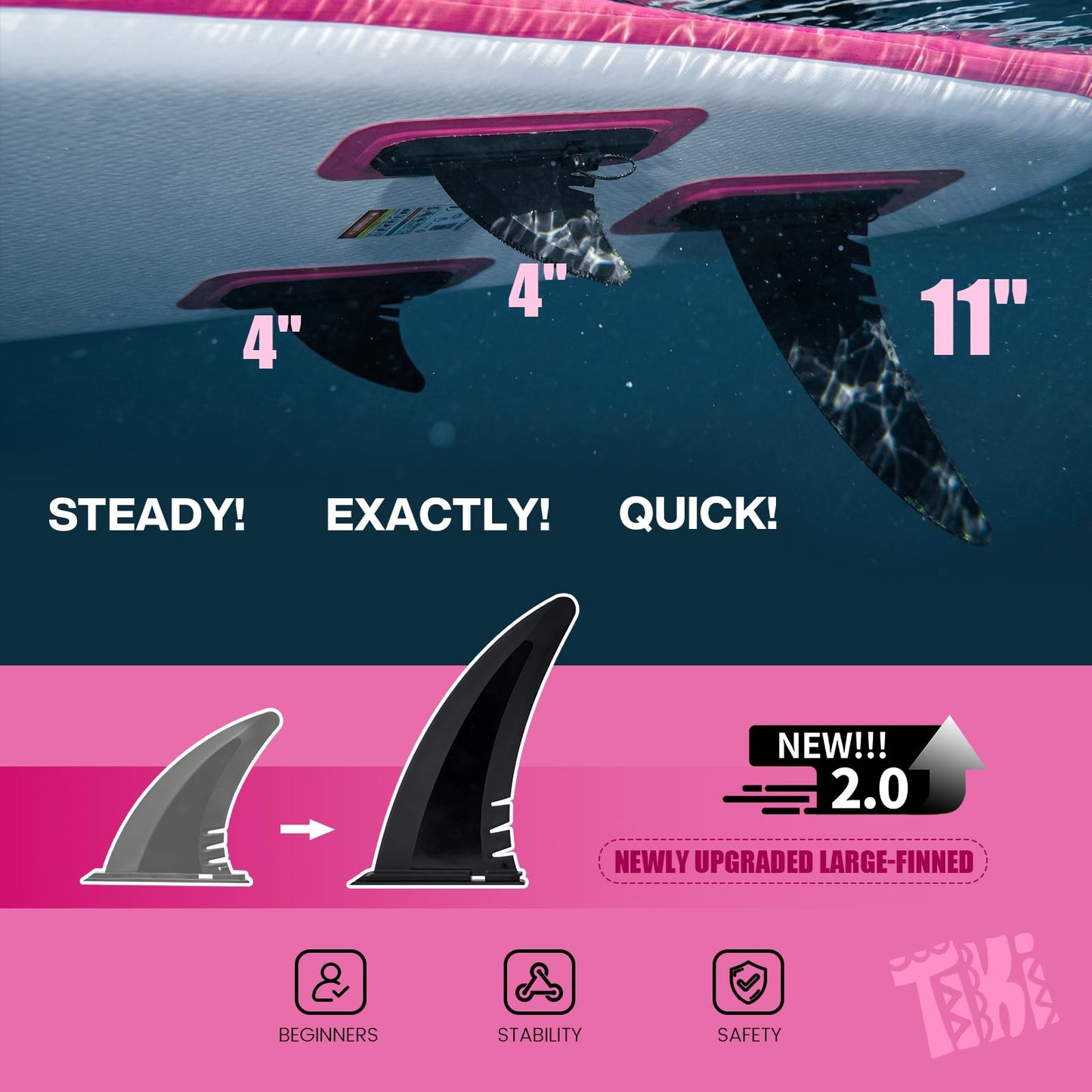 FunWater SUP Inflatable Stand Up Paddle Board 10'6×33"×6" Ultra-Light Inflatable Paddleboard with ISUP Accessories,Fins,Adjustable Paddle, Pump,Backpack